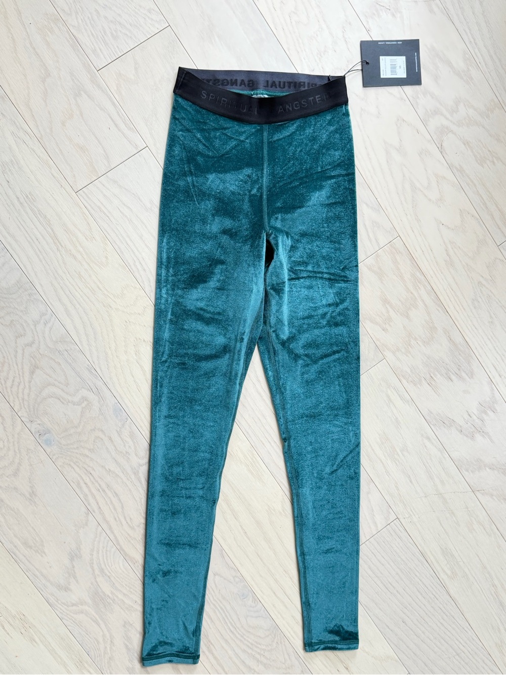Spiritual Gangster Teal Velvet Leggings - XS